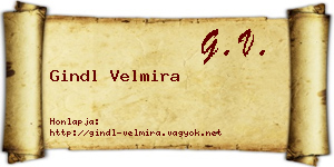 Gindl Velmira névjegykártya